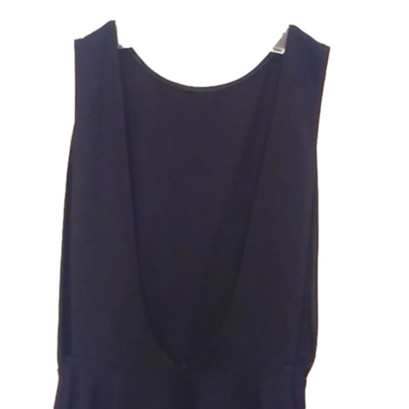 Black Ponte Skater Mini Dress Size XXS Round Neck, Open Back EUC - Picture 6 of 10